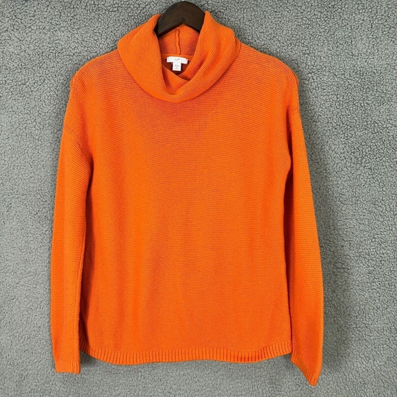 J.Jill Cowl Neck Sweater Womens S Petite Orange Minimalist Quiet Luxury‎ Cozy - Picture 1 of 7